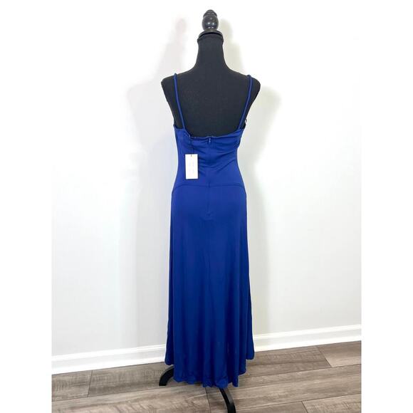 Proenza Schouler White Label Midi Dress in Blueberry Size 6 V-Neck Ruched Jersey - Picture 4 of 7